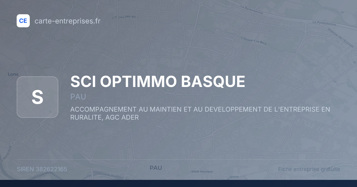 SCI OPTIMMO BASQUE — 382622165 — fiche entreprise