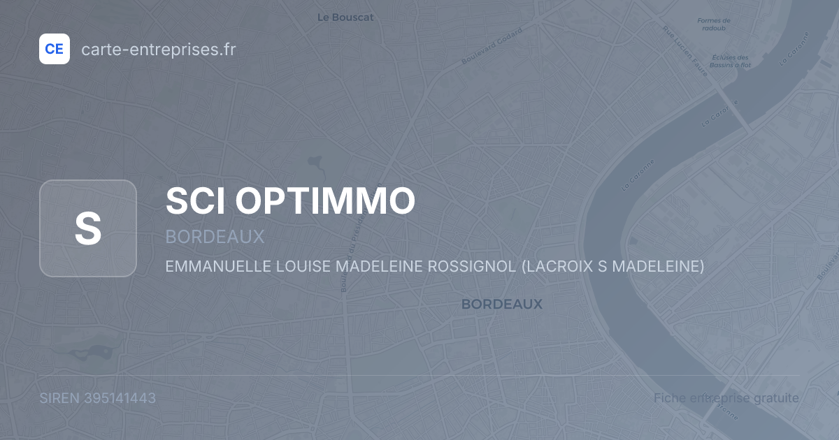 SCI OPTIMMO — 395141443 — fiche entreprise