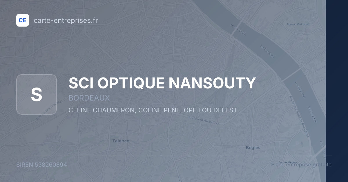 SCI OPTIQUE NANSOUTY — 538260894 — fiche entreprise