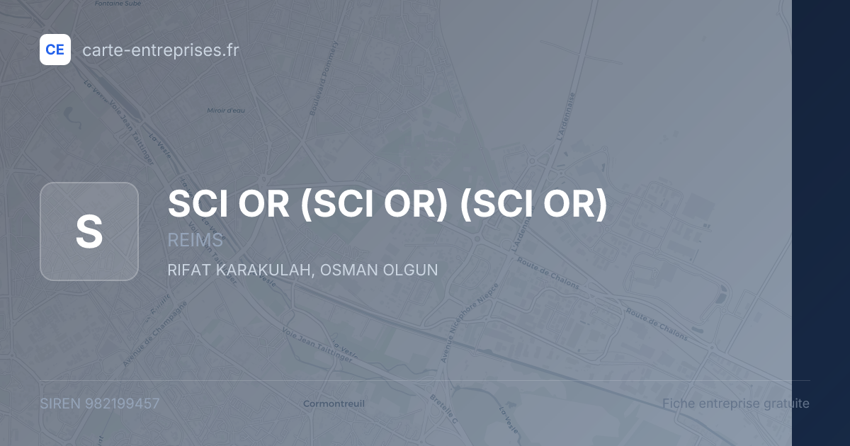 SCI OR (SCI OR) (SCI OR) — 982199457 — fiche entreprise
