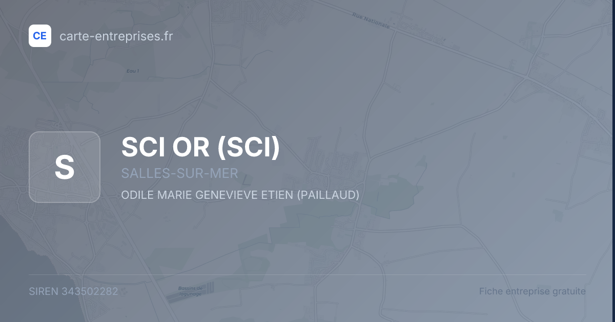 SCI OR (SCI) — 343502282 — fiche entreprise