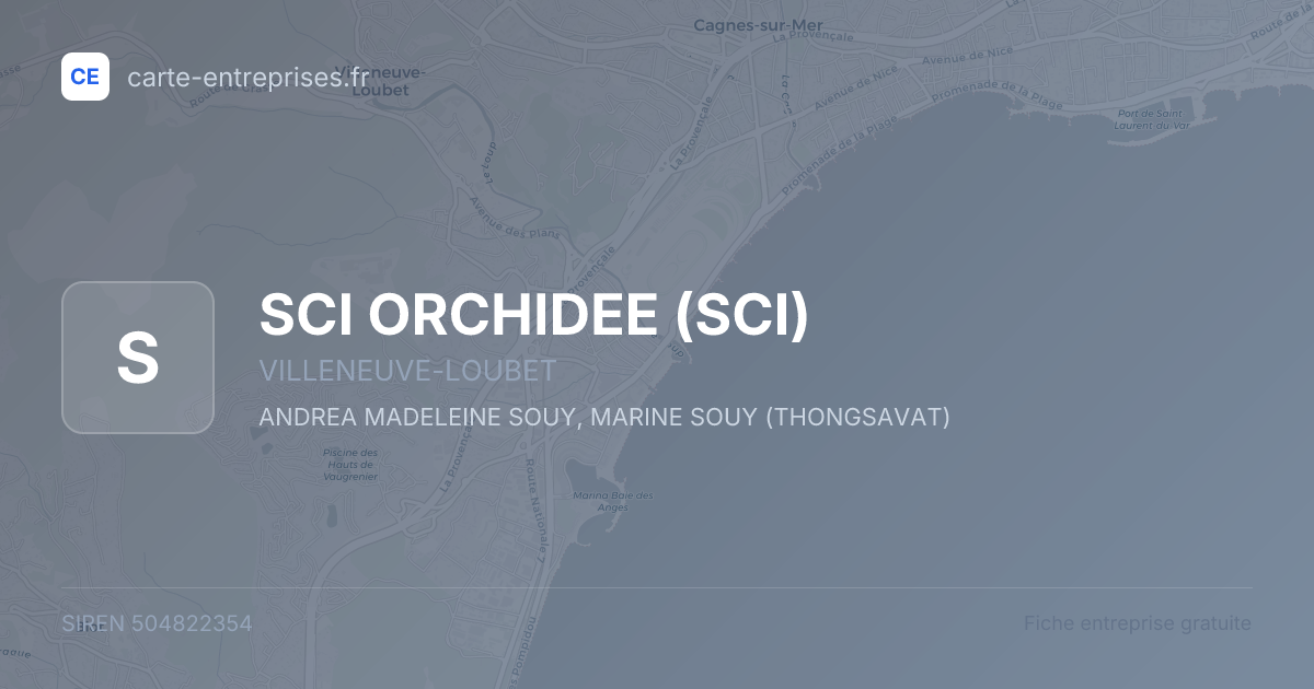 SCI ORCHIDEE (SCI) — 504822354 — fiche entreprise
