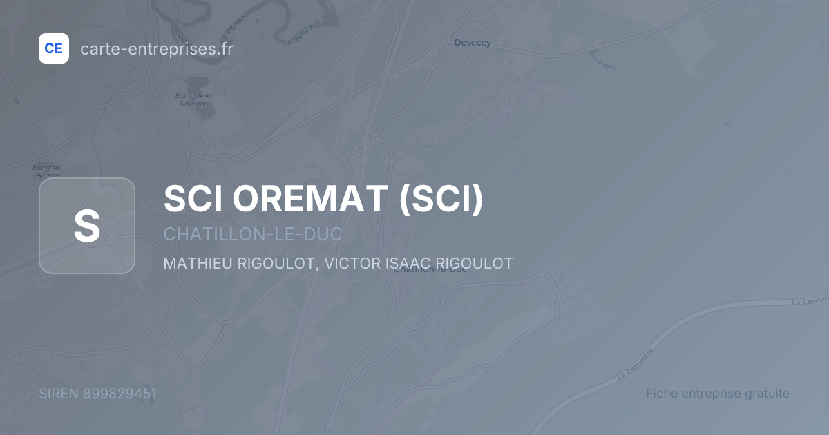 SCI OREMAT (SCI) — 899829451 — fiche entreprise