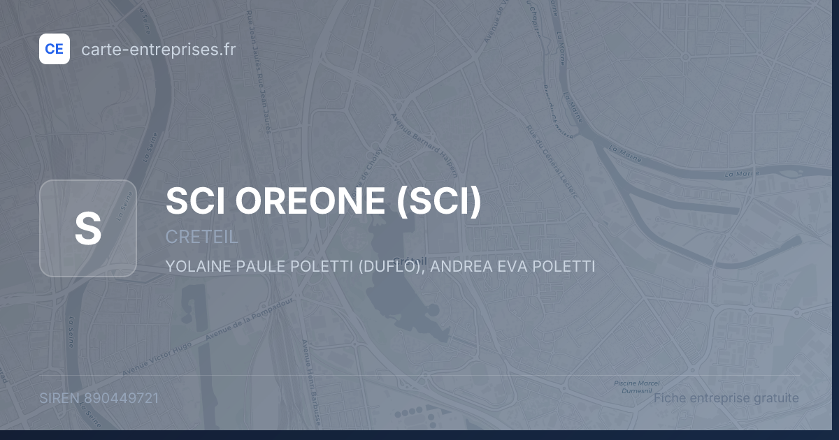 SCI OREONE (SCI) — 890449721 — fiche entreprise