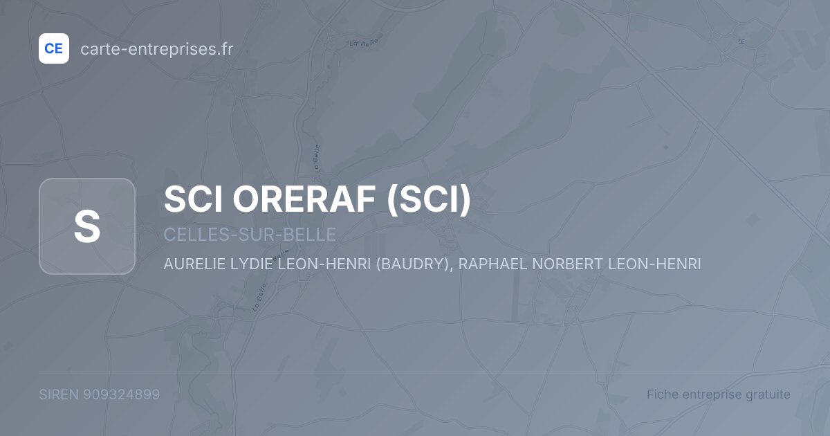 SCI ORERAF (SCI) — 909324899 — fiche entreprise