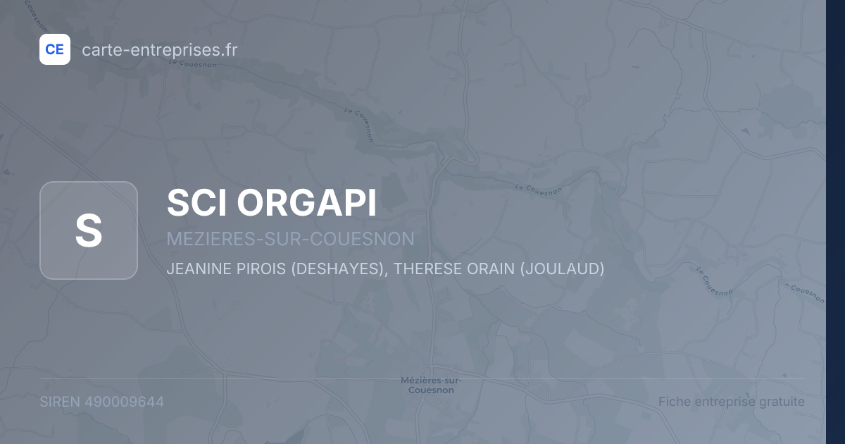 SCI ORGAPI — 490009644 — fiche entreprise