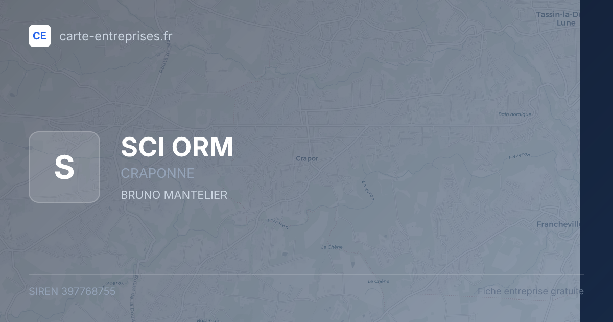 SCI ORM — 397768755 — fiche entreprise