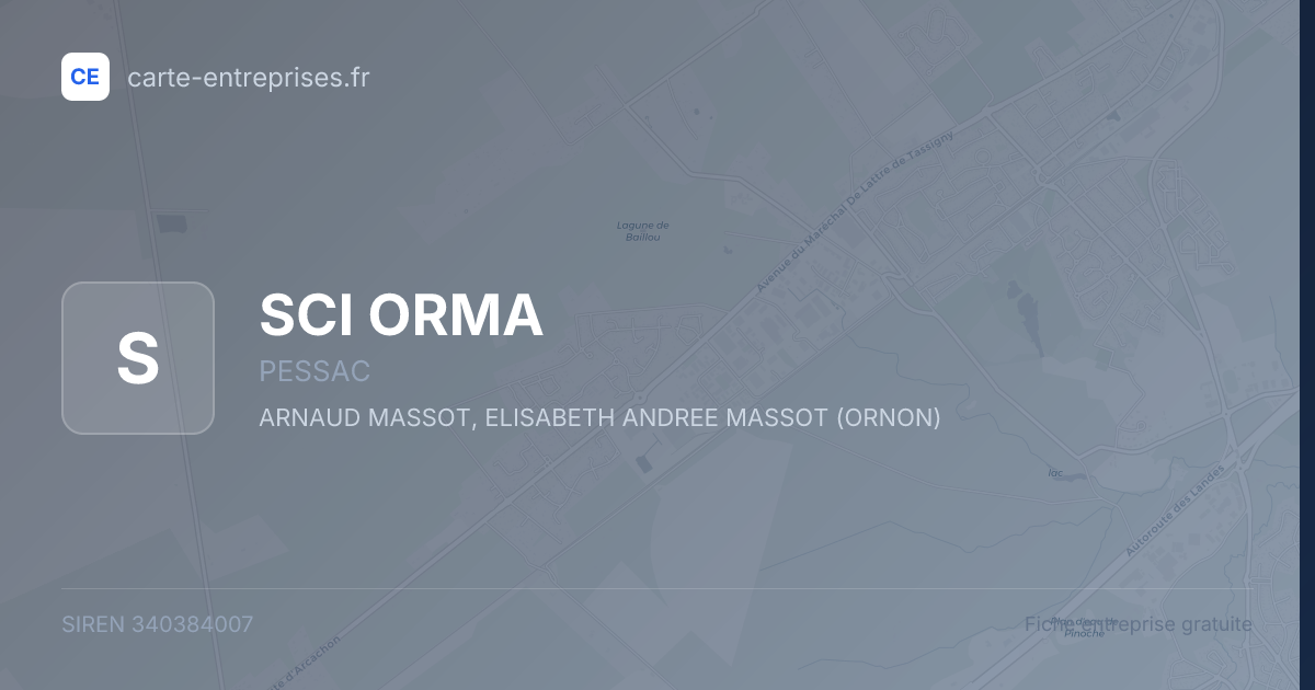 SCI ORMA — 340384007 — fiche entreprise