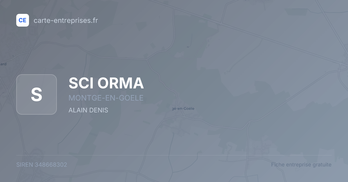 SCI ORMA — 348668302 — fiche entreprise