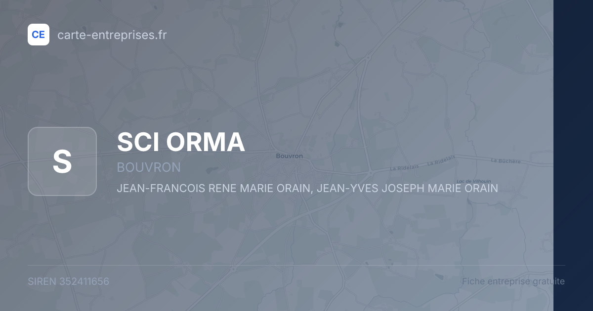 SCI ORMA — 352411656 — fiche entreprise