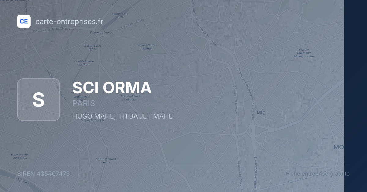 SCI ORMA — 435407473 — fiche entreprise