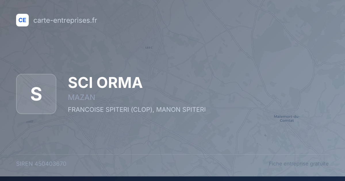 SCI ORMA — 450403670 — fiche entreprise
