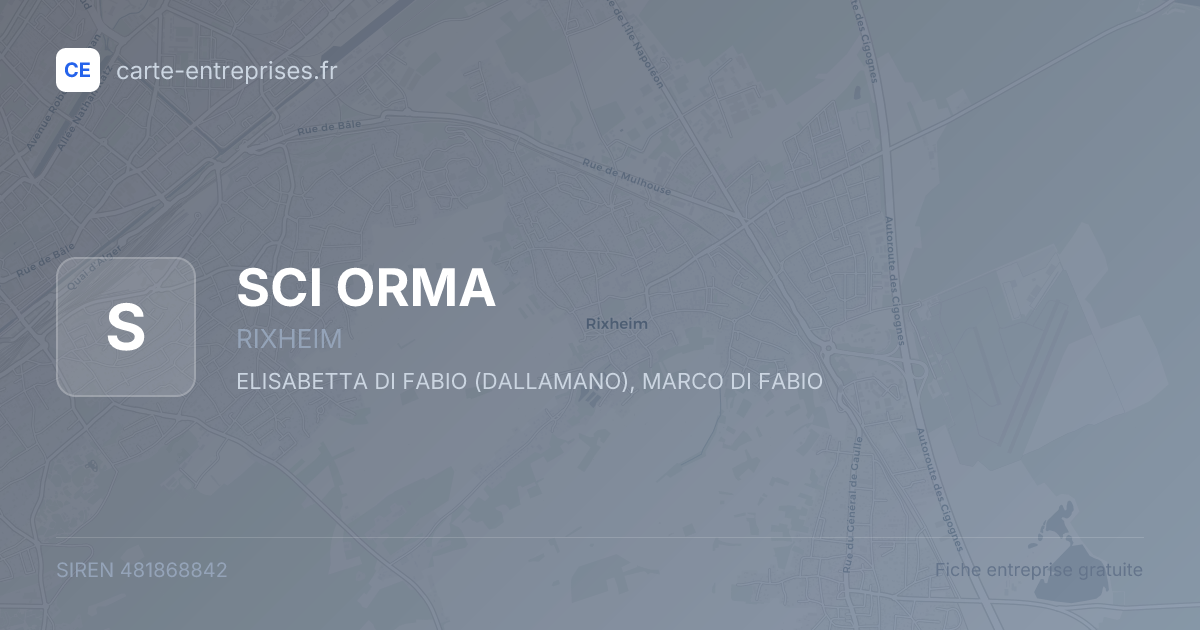 SCI ORMA — 481868842 — fiche entreprise
