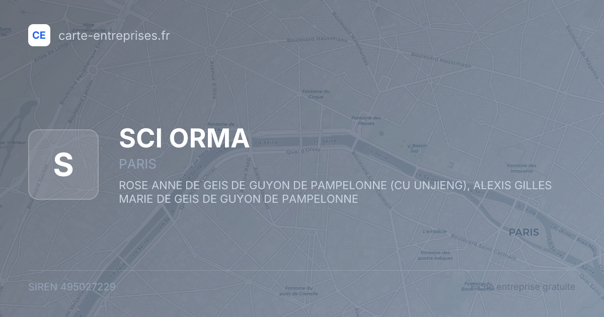 SCI ORMA — 495027229 — fiche entreprise