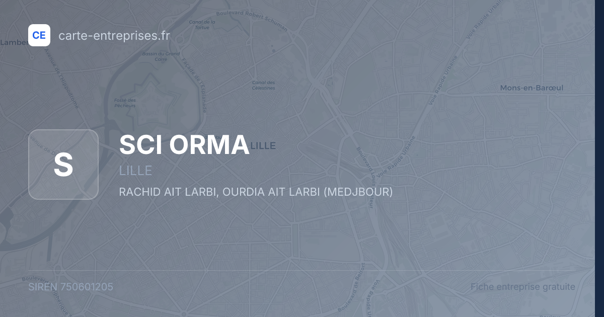 SCI ORMA — 750601205 — fiche entreprise