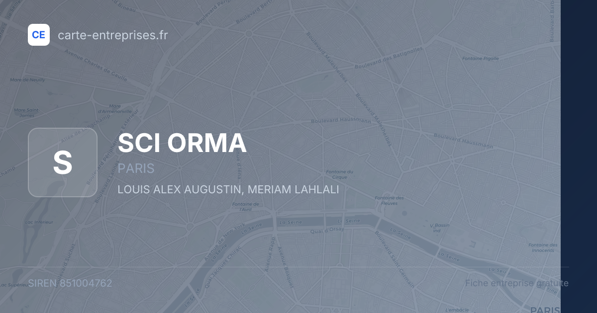 SCI ORMA — 851004762 — fiche entreprise
