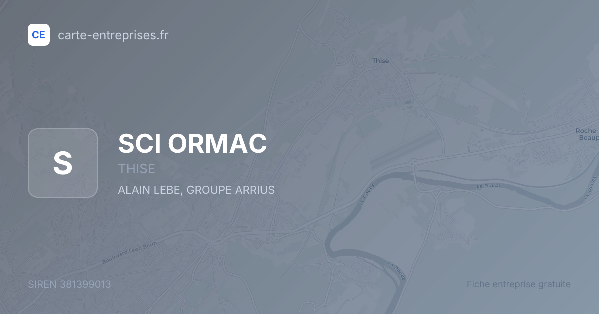 SCI ORMAC — 381399013 — fiche entreprise