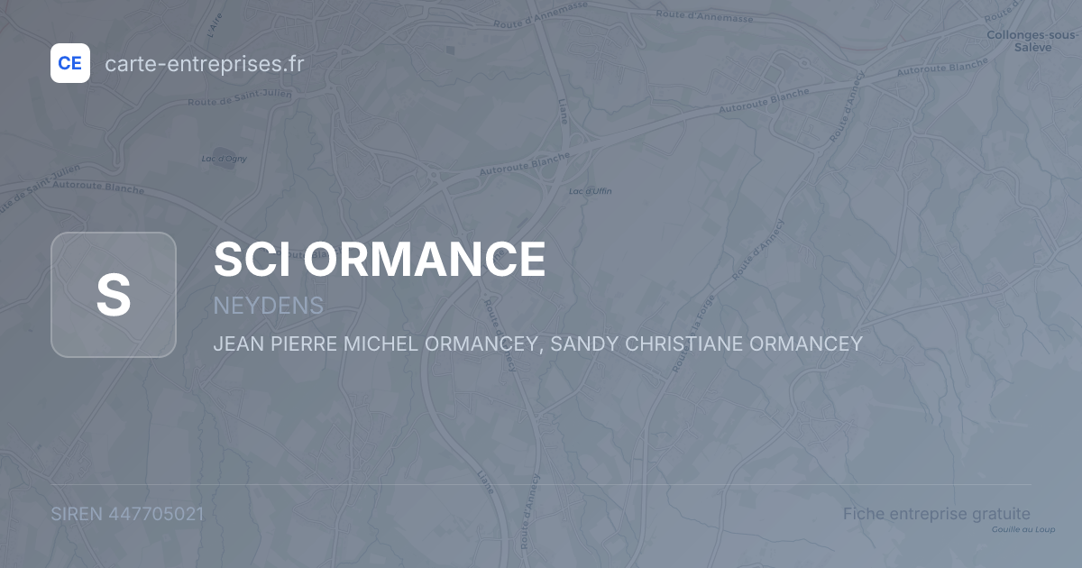 SCI ORMANCE — 447705021 — fiche entreprise