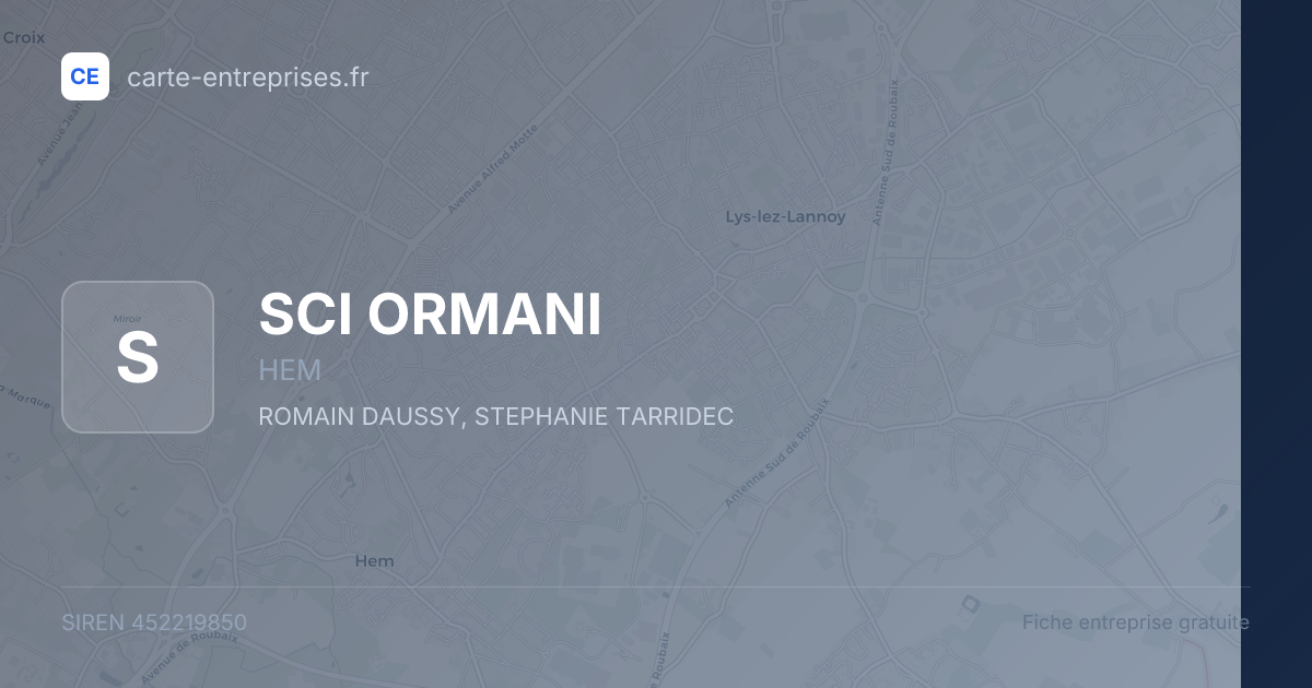 SCI ORMANI — 452219850 — fiche entreprise
