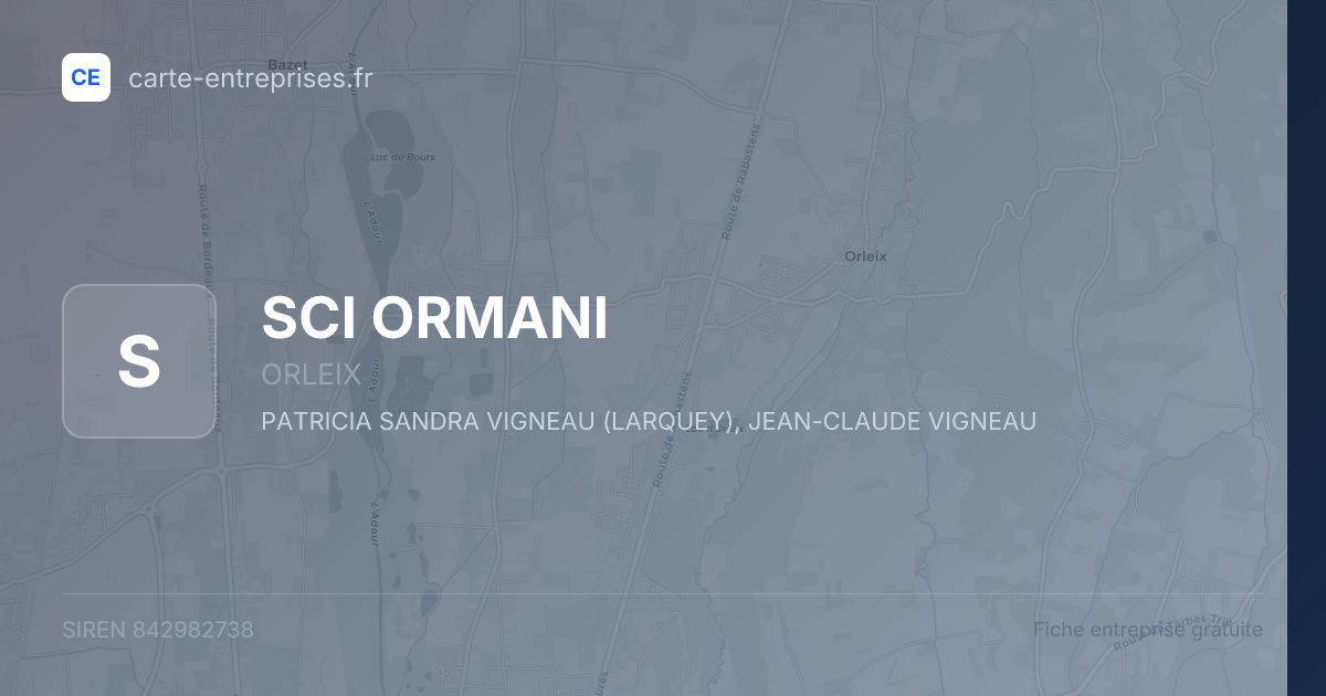 SCI ORMANI — 842982738 — fiche entreprise