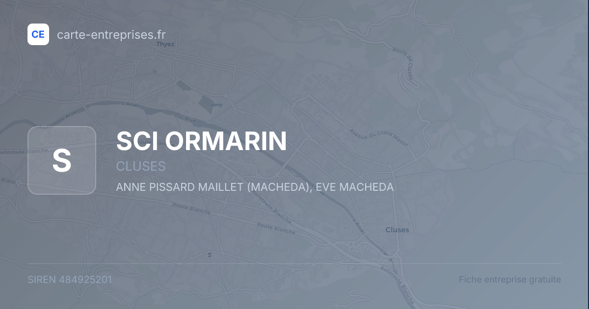 SCI ORMARIN — 484925201 — fiche entreprise