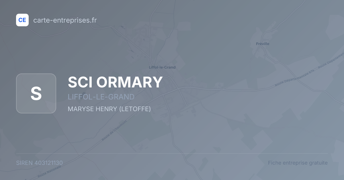 SCI ORMARY — 403121130 — fiche entreprise