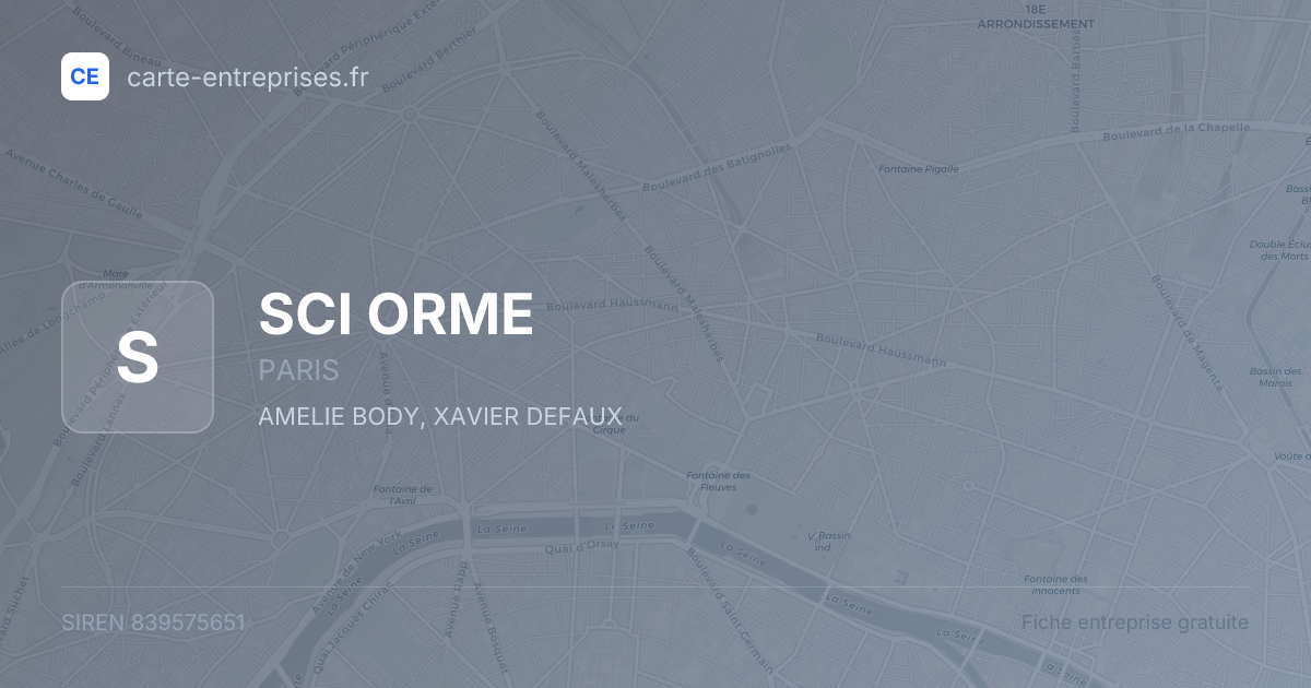 SCI ORME — 839575651 — fiche entreprise