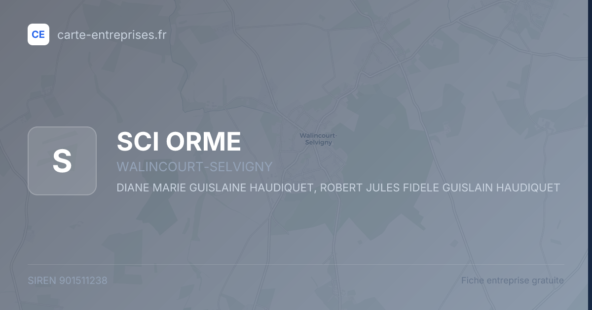 SCI ORME — 901511238 — fiche entreprise