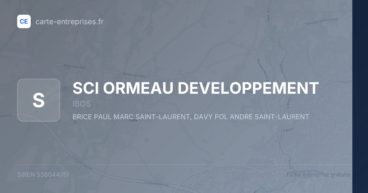 SCI ORMEAU DEVELOPPEMENT — 538044751 — fiche entreprise