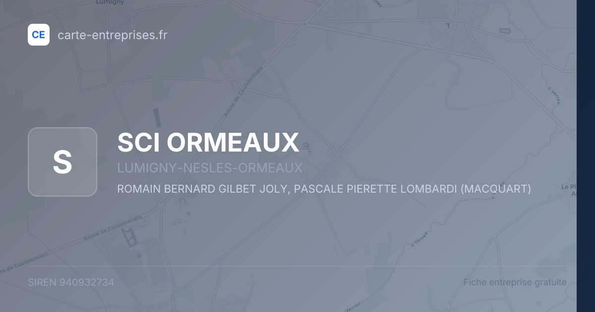 SCI ORMEAUX — 940932734 — fiche entreprise