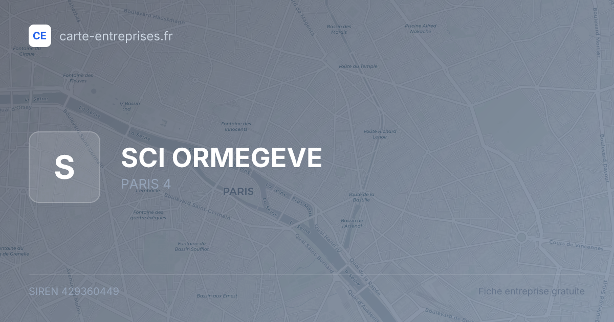 SCI ORMEGEVE — 429360449 — fiche entreprise