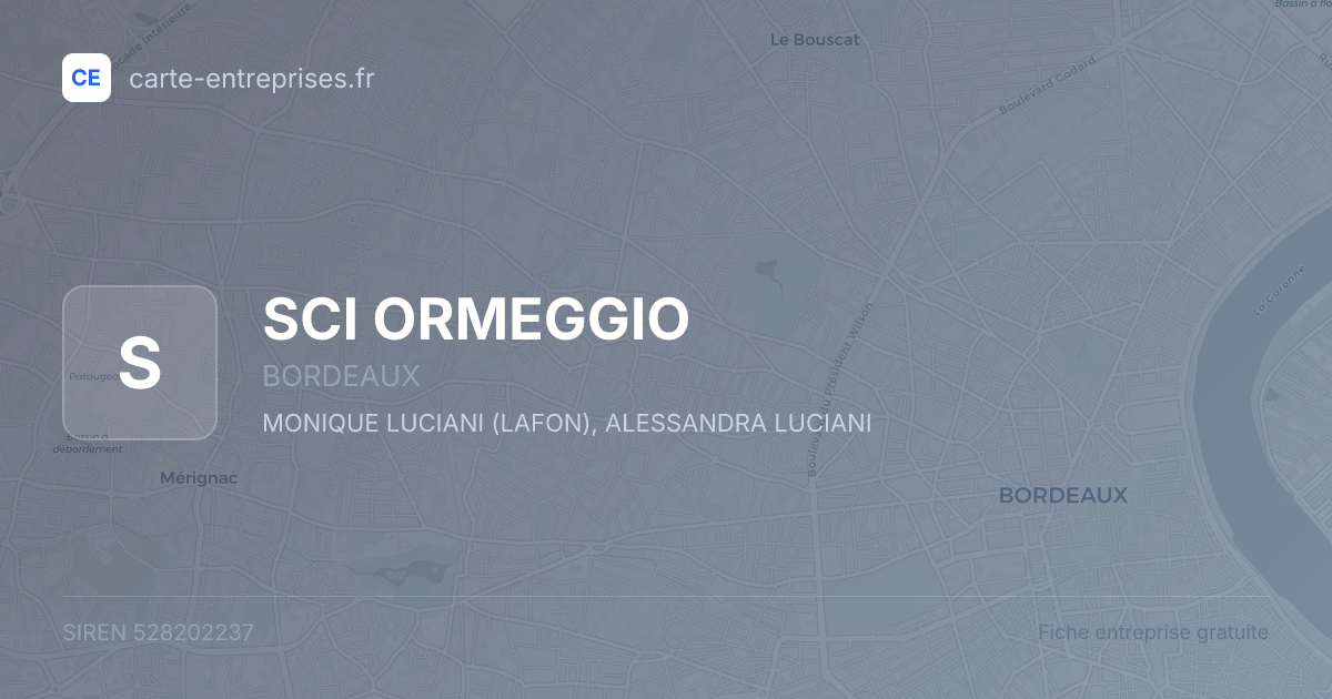 SCI ORMEGGIO — 528202237 — fiche entreprise