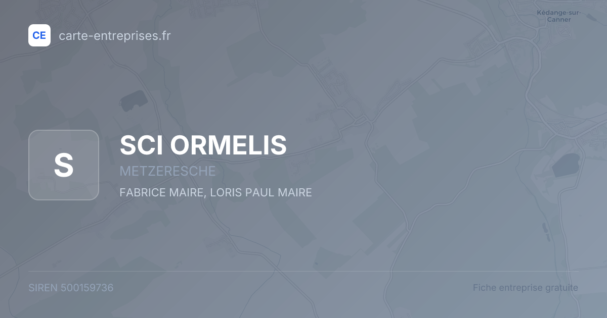 SCI ORMELIS — 500159736 — fiche entreprise