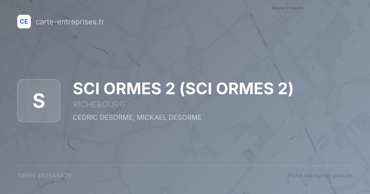 SCI ORMES 2 — 492546429 — fiche entreprise