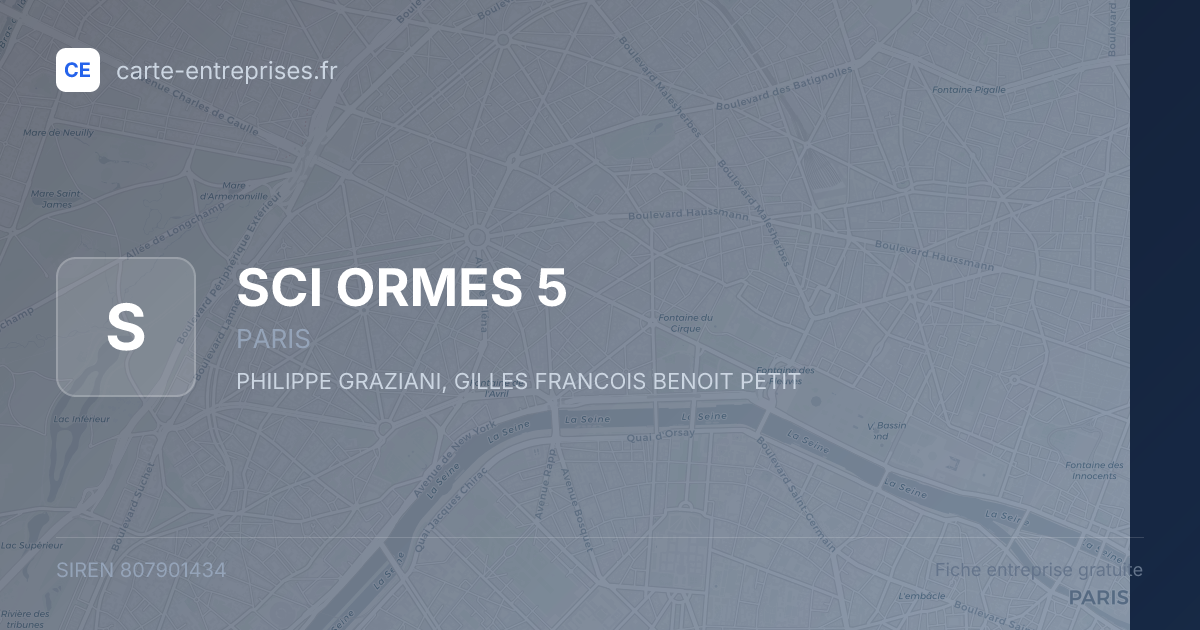 SCI ORMES 5 — 807901434 — fiche entreprise