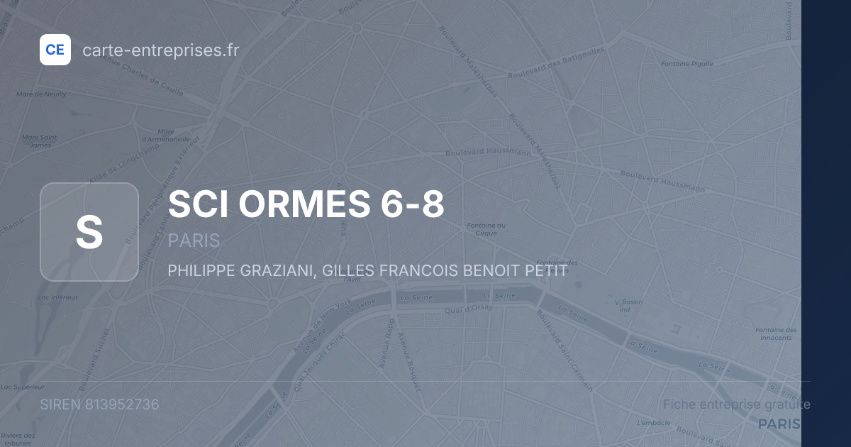 SCI ORMES 6-8 — 813952736 — fiche entreprise