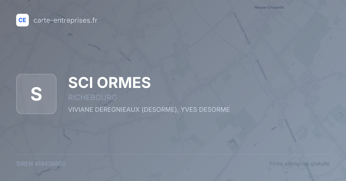 SCI ORMES — 419436860 — fiche entreprise
