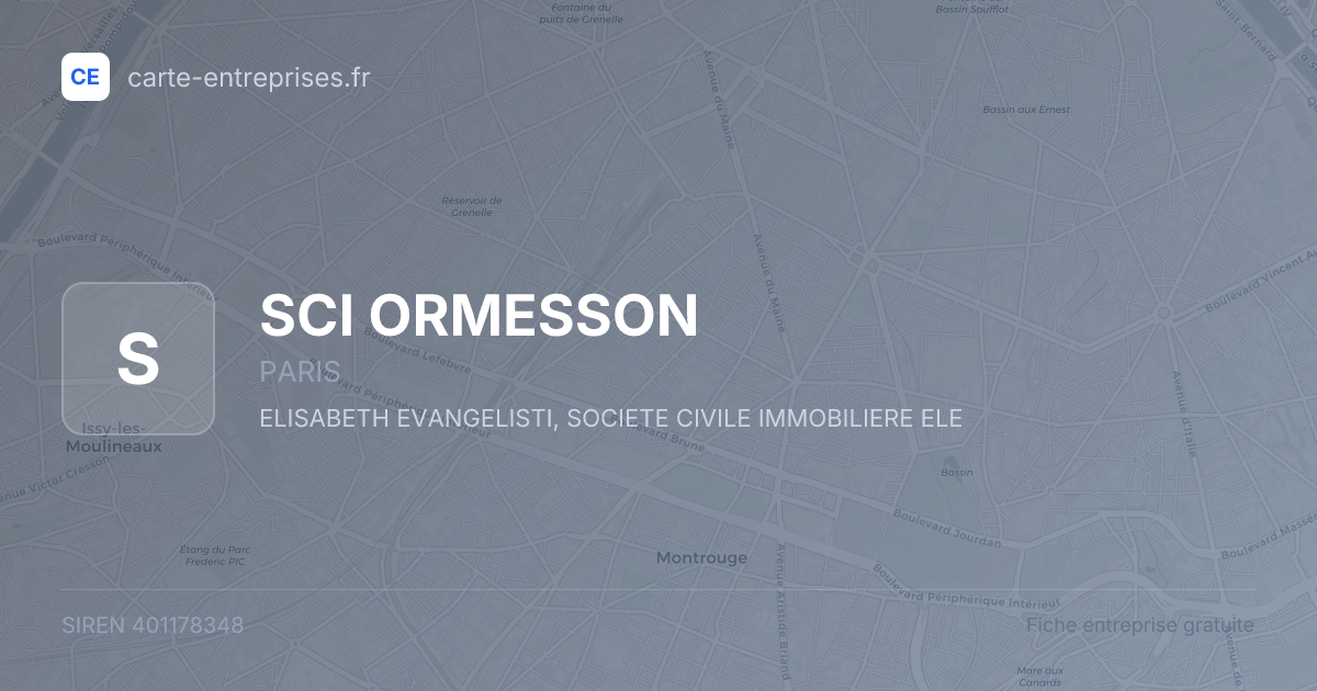 SCI ORMESSON — 401178348 — fiche entreprise