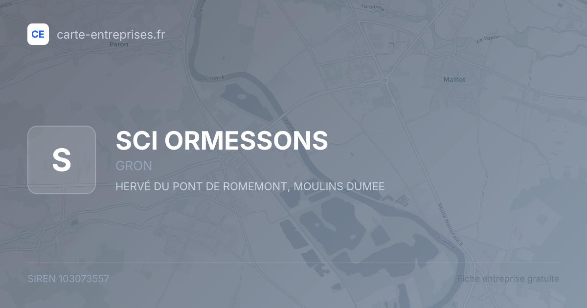 SCI ORMESSONS — 103073557 — fiche entreprise