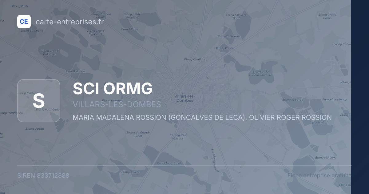 SCI ORMG — 833712888 — fiche entreprise