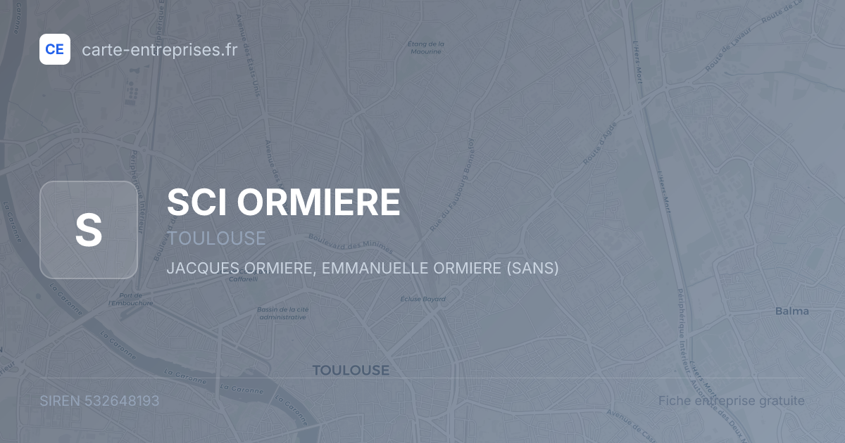 SCI ORMIERE — 532648193 — fiche entreprise