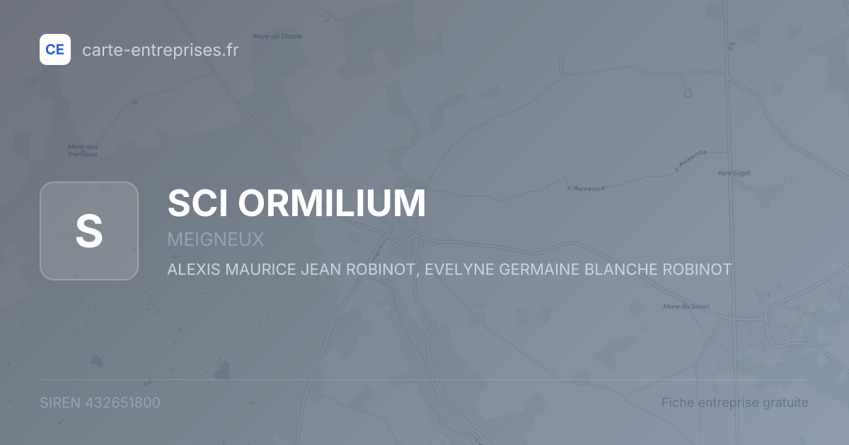 SCI ORMILIUM — 432651800 — fiche entreprise