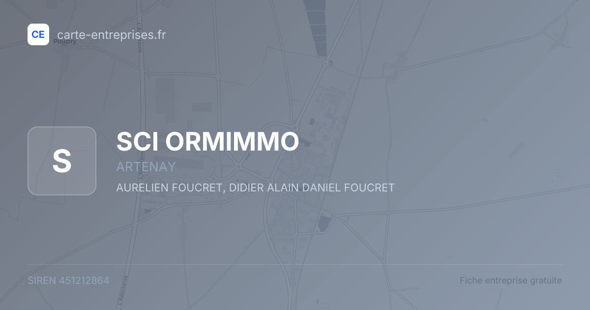 SCI ORMIMMO — 451212864 — fiche entreprise