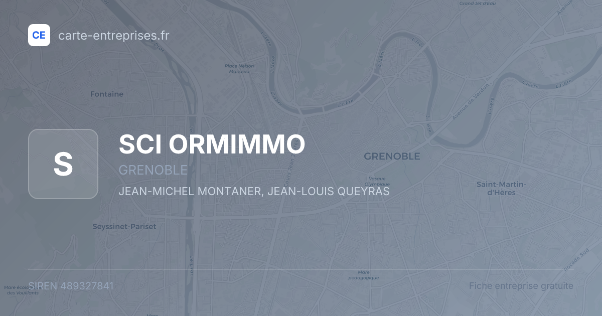 SCI ORMIMMO — 489327841 — fiche entreprise