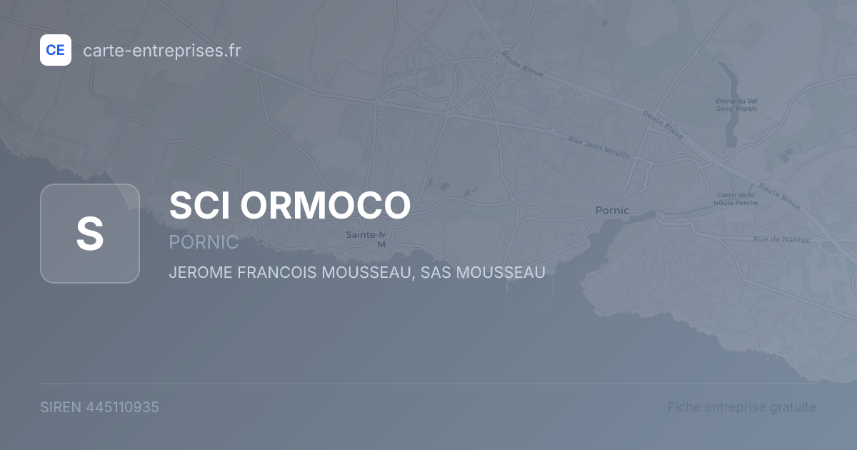 SCI ORMOCO — 445110935 — fiche entreprise
