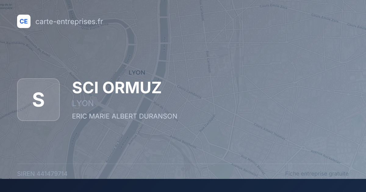 SCI ORMUZ — 441479714 — fiche entreprise