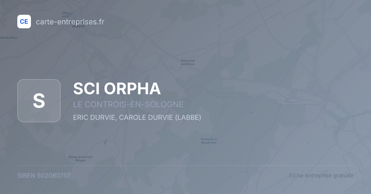 SCI ORPHA — 502080757 — fiche entreprise