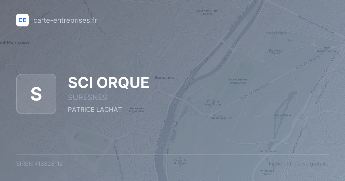 SCI ORQUE — 413828112 — fiche entreprise