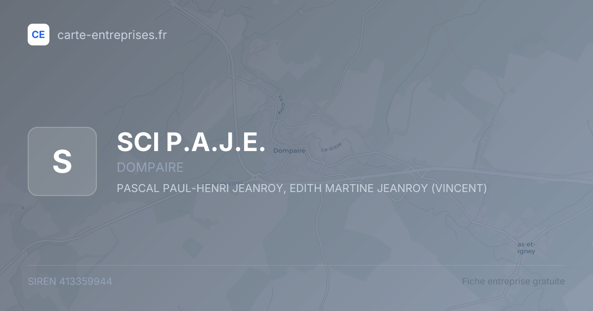 SCI P.A.J.E. — 413359944 — fiche entreprise
