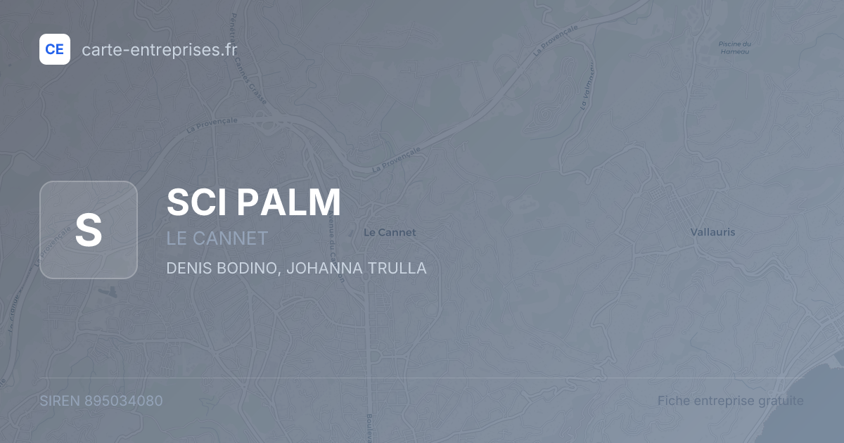 SCI PALM — 895034080 — fiche entreprise